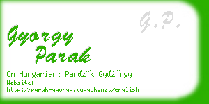 gyorgy parak business card